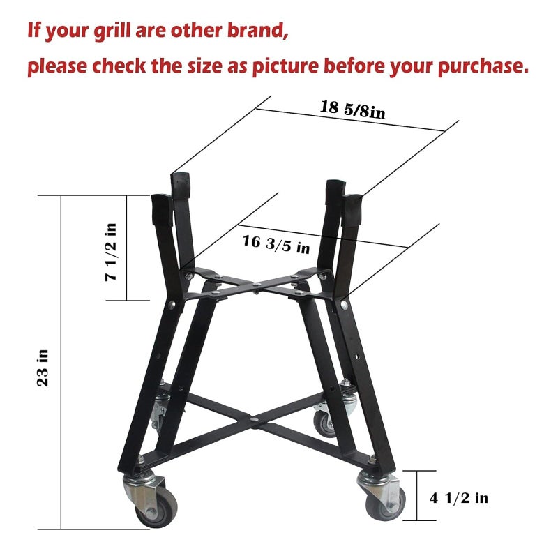 Mydracas Dracarys Rolling Cart for Big Green Egg Accessories Rolling Nest with Heavy Duty Locking Caster Wheels Powder Coated Steel Rolling Outdoor Cart for Large Big Green Egg Kamado Joe Grill Stand - Image 5